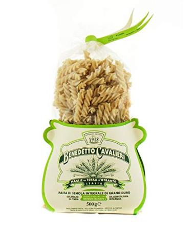 PASTA CAVALIERI X4 Whole Grain Gran Duro CAVALIERI FUSILLI Pasta - ARTIGIANIC PRODUCT MADE IN SALENTO (4 X 500 g)