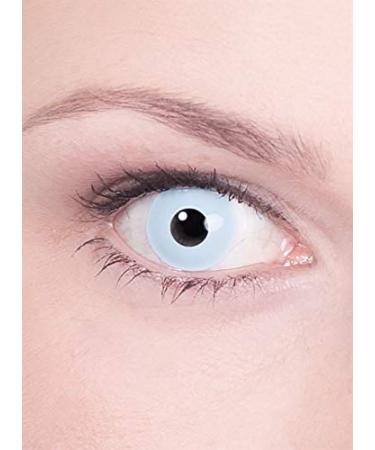 Contact lenses annual lenses - light blue motif lens with prescription (1 piece) - Dioptria: -1.0 - Ideal for Halloween Carnival & Motto Party Hellblau -1.0 Dioptries