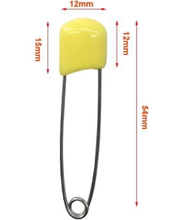 Ruidee 50 Pack Diaper Pins - 2.2 Inch Safety Pins with Locking Clasp (Yellow) - Ideal for Diapers & Crafts - International Shipping Available - Buy Online on GoSupps.com