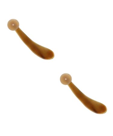Gleavi 2 pieces ox portable two -wheeler massage devices health horn cockroach facial wheel multi -purpose beauty care with handbrett panel massager handheld tools women body guasha 13x3cmx2pcs braunx2st