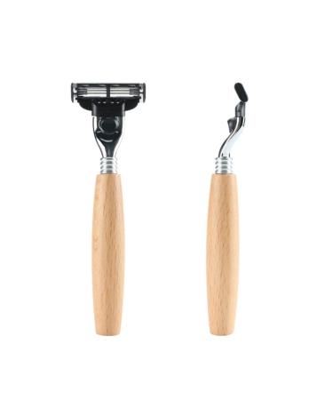 NASSMOSSE Safety Razor with Wooden Handle | Double Sided Shaver for Men & Women | Portable & Eco-Friendly Beard Cleaning Tool | International Shipping Available - Buy Online on GoSupps.com