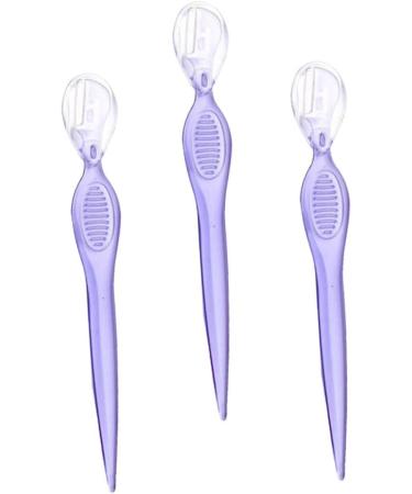 3Pcs Dermaplaning Tool Kit - Facial Shaver & Eyebrow Trimmer | Beauty Makeup Tools - Purple | International Shipping Available - Buy Online on GoSupps.com