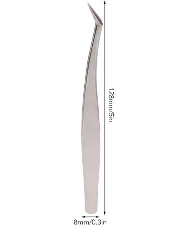 Eyelash Extension Tweezers High Precision Silver Stainless Steel Short Slanted Design for Perfect Manicure - Buy Online on GoSupps.com