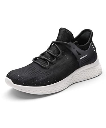 DREAM PAIRS Men's Fashion Sneakers, Slip-on Lightweight Tennis Workout Shoes, Breathable Casual Soft Fashion Sneakers for Athletic Sports Gym Travel Work Shoes 12 Black