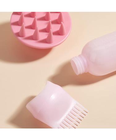 2 pcs Root Comb Applicator Bottle with 2 Scalp Massager Shampoo Brush 6 Ounce Plastic Squeeze Bottle Applicator Brush Home Salon Hair Coloring and Scalp Treatment Tool(Pink) - Buy Online on GoSupps.com