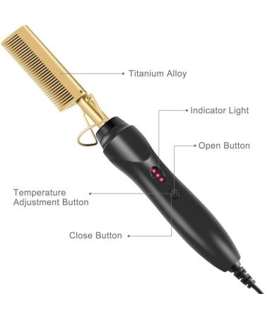 Professional Hot Comb Straightener for Black Hair & Wigs - Adjustable Temperature Fast Heating Ceramic Electric Comb - Buy Online on GoSupps.com