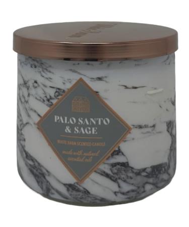 Palo Santo & Sage 3-Wick Candle 14.5 oz / 411 g Made with Natural Essential Oil 2024 Gray