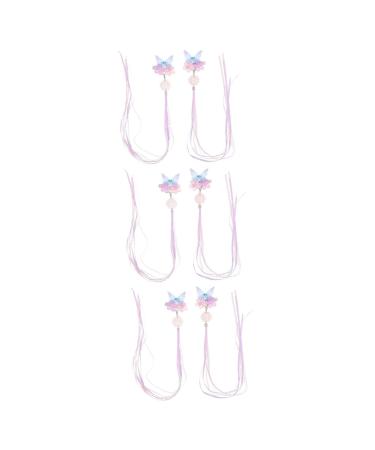 FOMIYES 3 Pairs Hanfu Headwear Retro Decor Tassel Trim Chinoiserie Decor Japanese Style Hair Clasp Kimono Hair Pin Tassel Hair Clip Children Hair Clips Chinese Style Hair Clamps Kid
