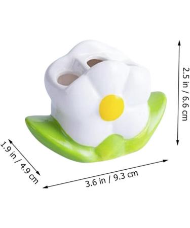 FOMIYES Flower Toothbrush Holder Working Desk toothbrush pencil holder tooth brush pen holder ceramics container cute child white Sitting Desk Toothbrush Counter Holder - Buy Online on GoSupps.com