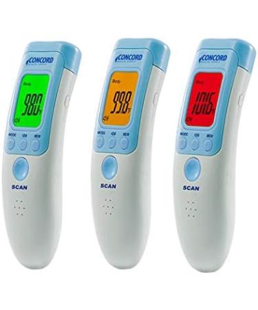 Concord Non-Contact Infrared Forehead Thermometer with Tri-Color LCD Display - 3 Modes for Body, Surface, and Room Temperatures - Ideal for Kids, Infants, Toddlers, Adults, and Nurses - Buy Online on GoSupps.com