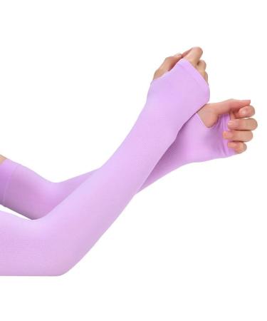 Guard Sleeve Warmer Women Men Sports Sleeves Sun UV Protection Hand Cover Support Running Fishing Cycling Ski (Color : Purple)
