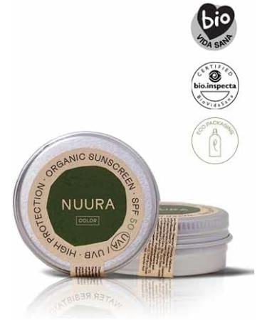 NUURA - Tinted Facial Sunscreen SPF 50 UVA/UVB - Eco-Friendly Certified Organic - Ocean and Reef Respect - Cruelty Free - Eco-Friendly Container 18 g - Buy Online on GoSupps.com