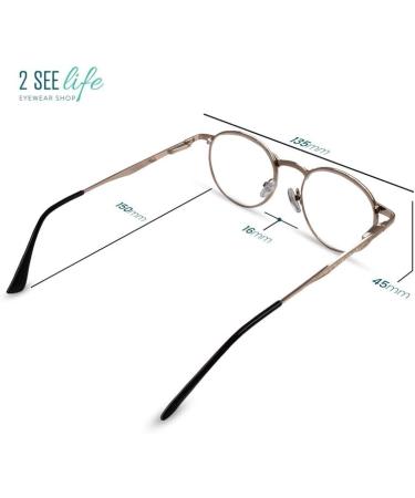2SeeLife Gold Metal Rim Reading Glasses for Men & Women | Stylish & Durable 1.5x Readers | Comfortable Fit for All Face Shapes - Buy Online on GoSupps.com