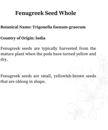 Fenugreek Seed Whole (114 G) - Buy Online on GoSupps.com