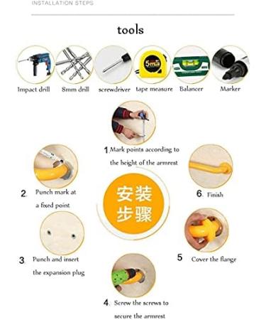 handrail Grab Rails Bathroom Safety Handicap Grab Bar Bathroom Grab Bar L-Type 135 Degree Safety Rotatable Handrail for Disabled The Elder - Buy Online on GoSupps.com