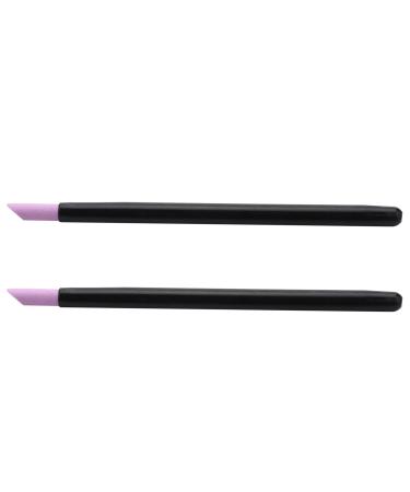 Balawin 2X Black Quartz Scrubs Stone Cuticle Stick Pen Cuticle Nail Art Pusher Spoon Cut Nail Pusher Manicure Care Tools