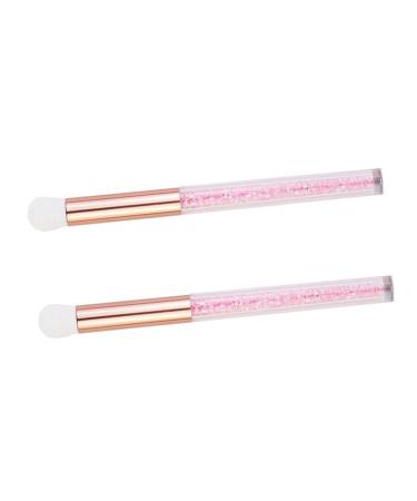 DRESSOOS 2pcs Nose Brush Soft Eyeshadow Brush Professional Makeup Tools Lady Parts Pink Aluminum Tube