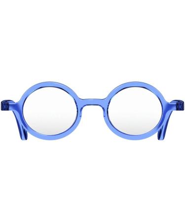 LONDON MOLE Transparent Blue Reading Glasses 1.0x | Round Cool Readers with Spring Hinges for Men, Women, and Unisex - Buy Online on GoSupps.com