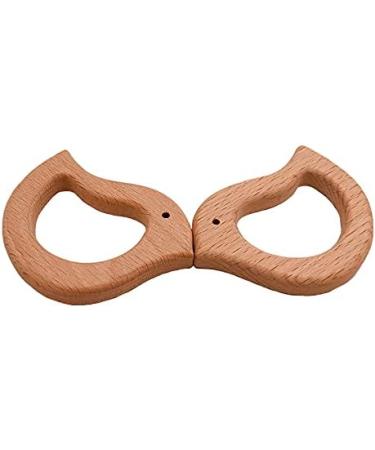Wendysun 10pcs Cartoon Wood Teether Natural Animal Pigeon Shape Baby Teething Toy - Buy Online on GoSupps.com