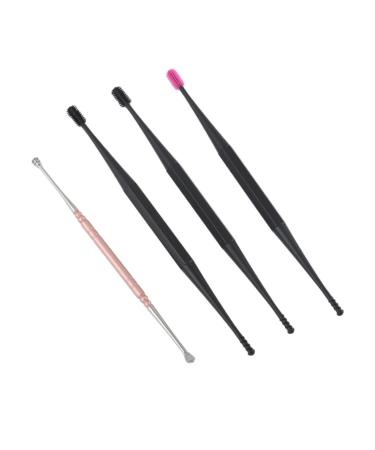 4pcs Silicone Earplugs Headphones Earbuds Earplugs for Professional Ear Cleaning Kit Ear Cleaning Tools Ear Wax Clean Tool Earpick for Ear Cleaner Double Earpick Remover