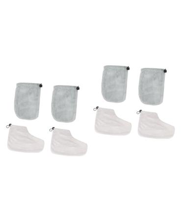 Beavorty 4 Pairs Gloves mittens kids paraffin wax for feet parrafin wax for hands Foot Cover SPA Mittens hand wax nail art accessories paraffin accessories sock keep warm