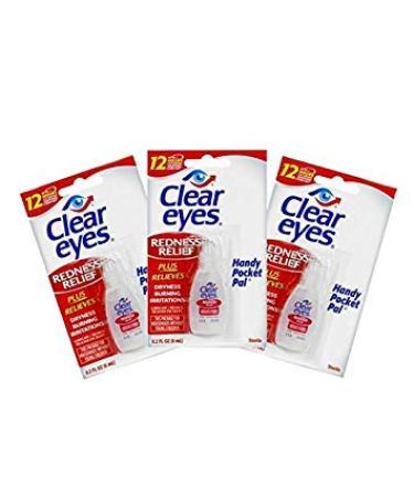 Clear Eyes Redness Relief Handy Pocket Pal, 0.2 Fluid Ounce (Pack of 3)