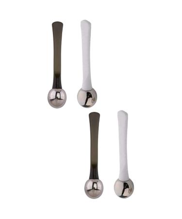 Mobestech 4 piece of eye massage device Small eye cream tool eye creme roller made of metal skin care tools eye massager spatula skin care massage stick scroll wheel woman plastic 5.7x1.2cmx2pcs different colors x 2 pieces