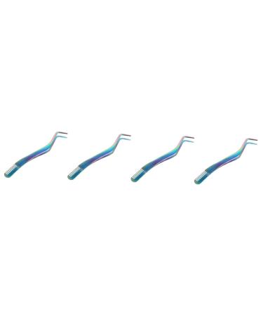FRCOLOR 4pcs Eyelash Tweezers with Comb Eyelash Tools Lash Comb M Lash Tweezers Eyelash Extension Tweezer Applicator Lash Tools for Eyelash Extensions Combs Stainless Steel Stamp