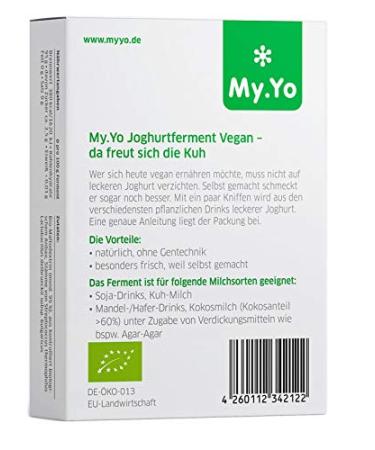 My.yo Bio Vegan Yogurt Culture - 3x5g | Premium Non-Dairy Ferment for Delicious Homemade Yogurt - Buy Online on GoSupps.com