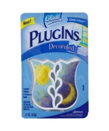 Glade Plug In Gel DECORATED Warmer Unit & one Clean Linen refill - VERY HARD TO FIND!! PLUGIN PLUGINS