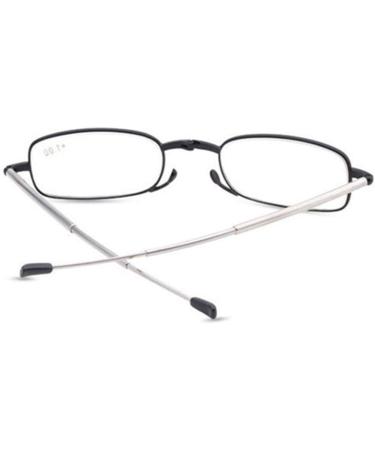 Foldable Metal Reading Glasses 2.5x | High-Quality Rectangular Specs with Telescopic Flip Top Etui | Stylish Reading Aid for Men & Women - Buy Online on GoSupps.com