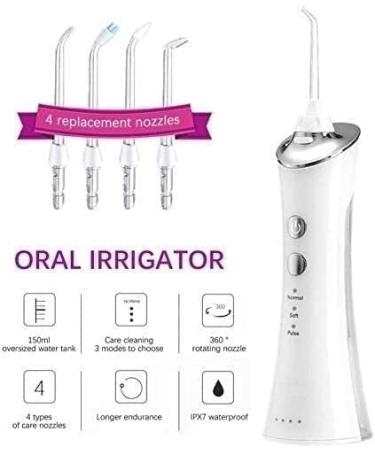 Portable Electric Water Flosser - USB Rechargeable Oral Irrigator 3 Waterproof Modes & Memory Function for Dental Care - Perfect for Home & Dormitory - Buy Online on GoSupps.com