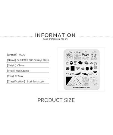 KADS Nail Art Stamping plate Nail Template Nail Art Design Tool Nail DIY Design Image Plate (SU006) - Buy Online on GoSupps.com