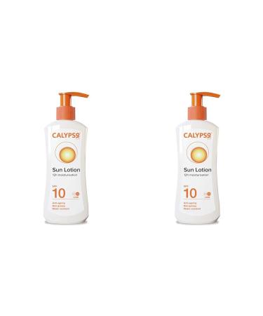 Calypso Sun Lotion SPF10 12 hours Moisturisation Anti Ageing Water Resistant 200ml (Pack of 2) 200 ml (Pack of 2) SPF 10