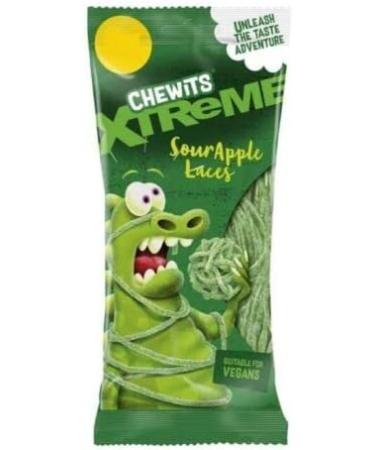 Chewits XTREME Sour Apple Laces 220g Bag Vegan No Artificial - Buy Online on GoSupps.com