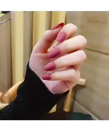 Matte Press on Nails Black Long Oval Fake Nails Artificial Full Cover False Nails for Women and Girls - Buy Online on GoSupps.com