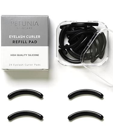 BLACK Eyelash Curler Refills (24-Pack) Replacement Pads | Eye Lash and Cosmetic Accessory | Create Permanent Curls and Intense Lashes | Universal Fit for Standard Curlers