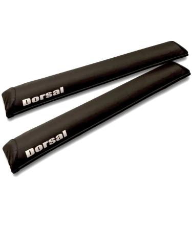 Dorsal Aero Roof Rack Pads - Sunguard (No Fade) for Factory and Wide Crossbars - Surfboards Kayaks Sups Snowboards PVC 28" Inch Black Black 28"