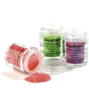 Stargazer UV Glitter Shaker White. Cosmetic glitter powder for use on the eyes lips face body hair and nails. UV White - Buy Online on GoSupps.com