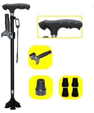 Telescopic Non Slip Crutches Crutches for The Elderly with Lights Lightweight Aluminum Alloy Portable Walking Stick Telescopic Crutches for Arthritis Elderly Seniors & Handicap The New independence