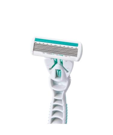 Velvety Skin Women's Razor 6 Blades - Moisturizing Strip - Comfortable Handle - Turquoise Satin - Buy Online on GoSupps.com