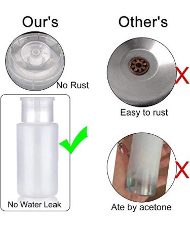 Acetone Pump Dispenser 2 Pack 180ml - Lockable Alcohol Dispenser for Nail Polish & Makeup Remover - One-Touch Pump Empty Bottle - A-Acetone Pump - Buy Online on GoSupps.com