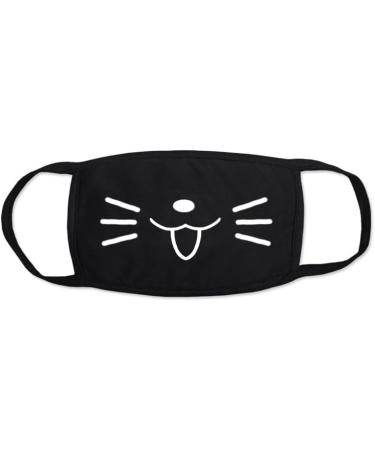 Mis.Moon 4 Pack Cartoon Pattern Face Masks - Stylish Black Cotton Dustproof Masks for Kids & Adults - Buy Online on GoSupps.com