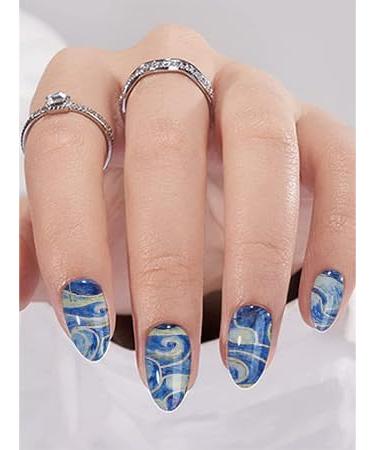 NAILDOKI Nail Stickers 16 Sheets x 12 Pieces Full Wraps Nail Polish Strips Self-Adhesive Gel Nail Art Decals for Women Girls A3-01 - Buy Online on GoSupps.com