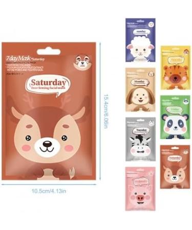 Husalsea 7 pieces of animal masks calming moisturizing clarifying and oil regulating Face masks with animal membrane Funny - Buy Online on GoSupps.com