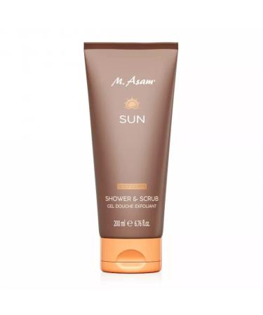 M Asam Sun Shower & Scrub shower peeling (200 ml) - 2in1: shower gel & body peeling for even skin in front of sunbathing reliably removed dead skin vegan body care removes it - Buy Online on GoSupps.com