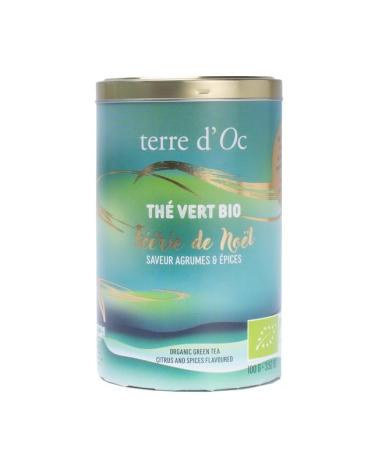 terre d'Oc - Christmas Organic Green Tea - Citrus & Spice Flavor - Christmas Fairy - Bulk - 100g