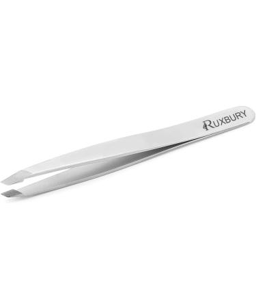 Ruxbury Tweezers Professional Slanted Tweezer for Facial Hair Women & Men Stainless Steel Silver Color Precision Tweezers for Ingrown Hair Tweezers with Blister Packaging 1 Pcs - Buy Online on GoSupps.com
