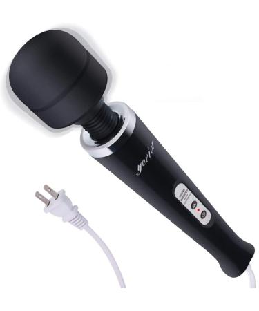 YEVIOR Wired Powerful Handheld Wand Massager with 10 Pulse Settings, Personal Total Body Therapy Massager Wand for Sports Recovery, Muscle Aches, Body Pain (Black)