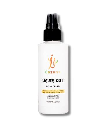 Cezons Lights Out Night Cream - Gentle Face Cream for Kids Tweens and Teenagers - 100ML - Hyaluronic Acid Moisturiser - Fragrance-Free Alcohol Free Skincare.